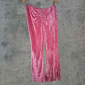 Pink Velvet Flared Urban Outfitters Pants